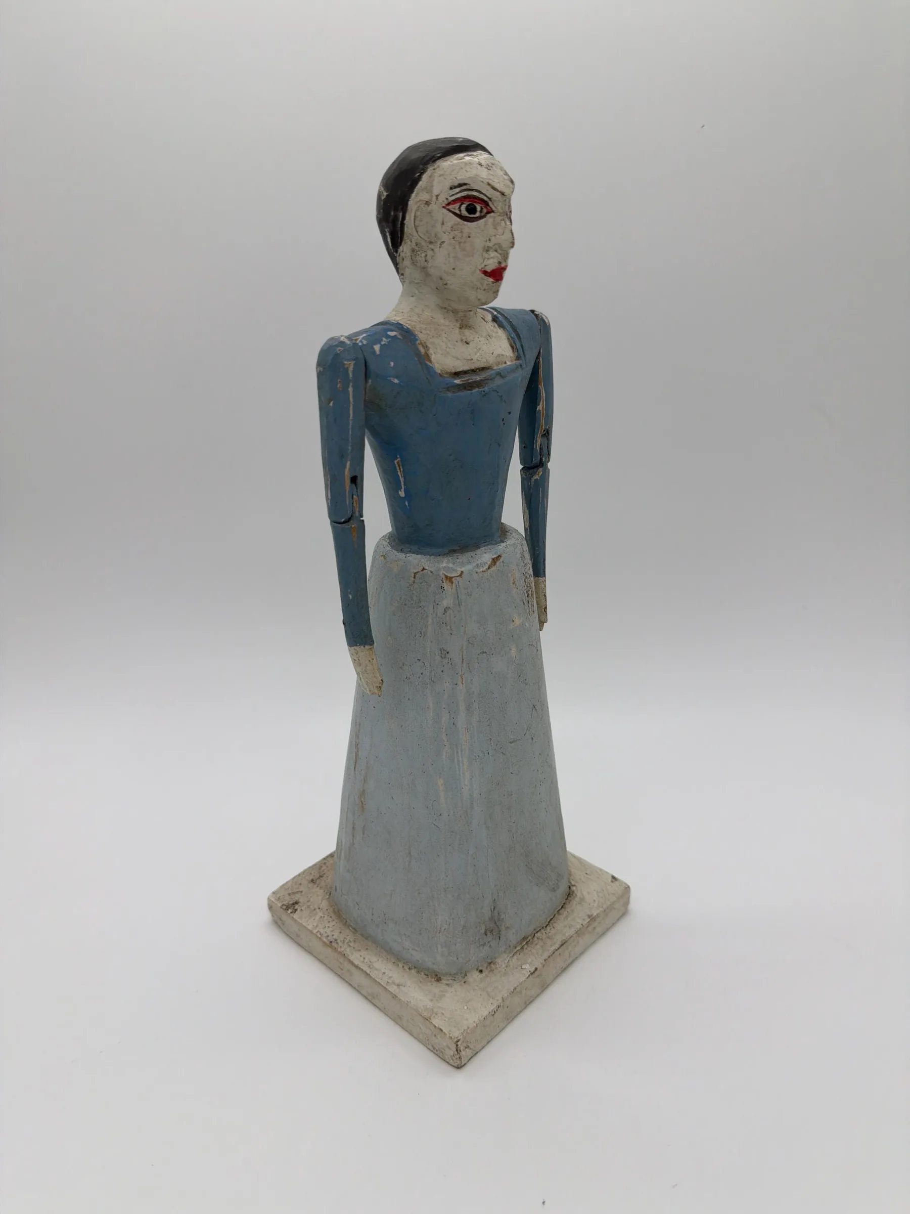 Vintage Wooden Santos-Style Folk Art Doll