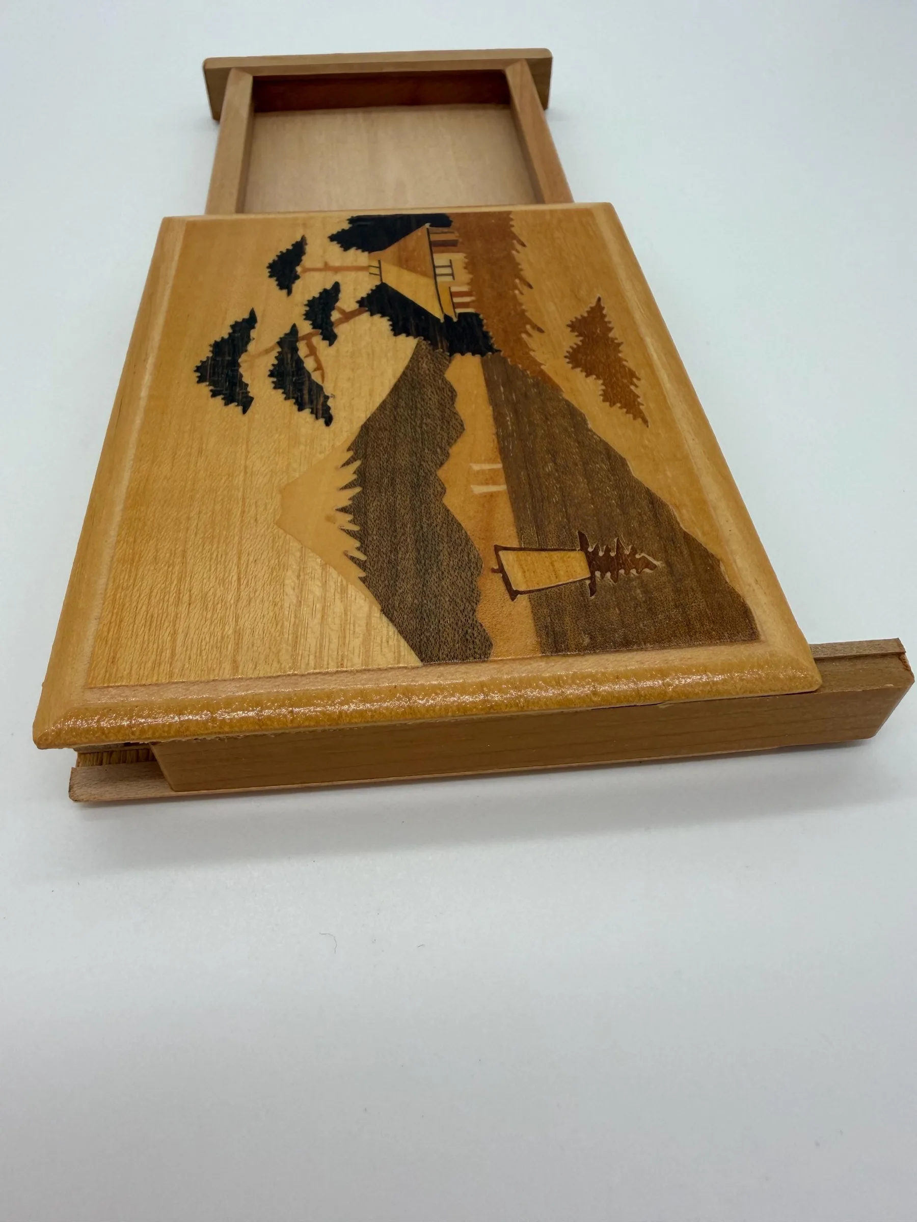 Vintage Japanese Hakone Yosegi-Zaiku Magic Cigarette Case – Mt. Fuji Inlay