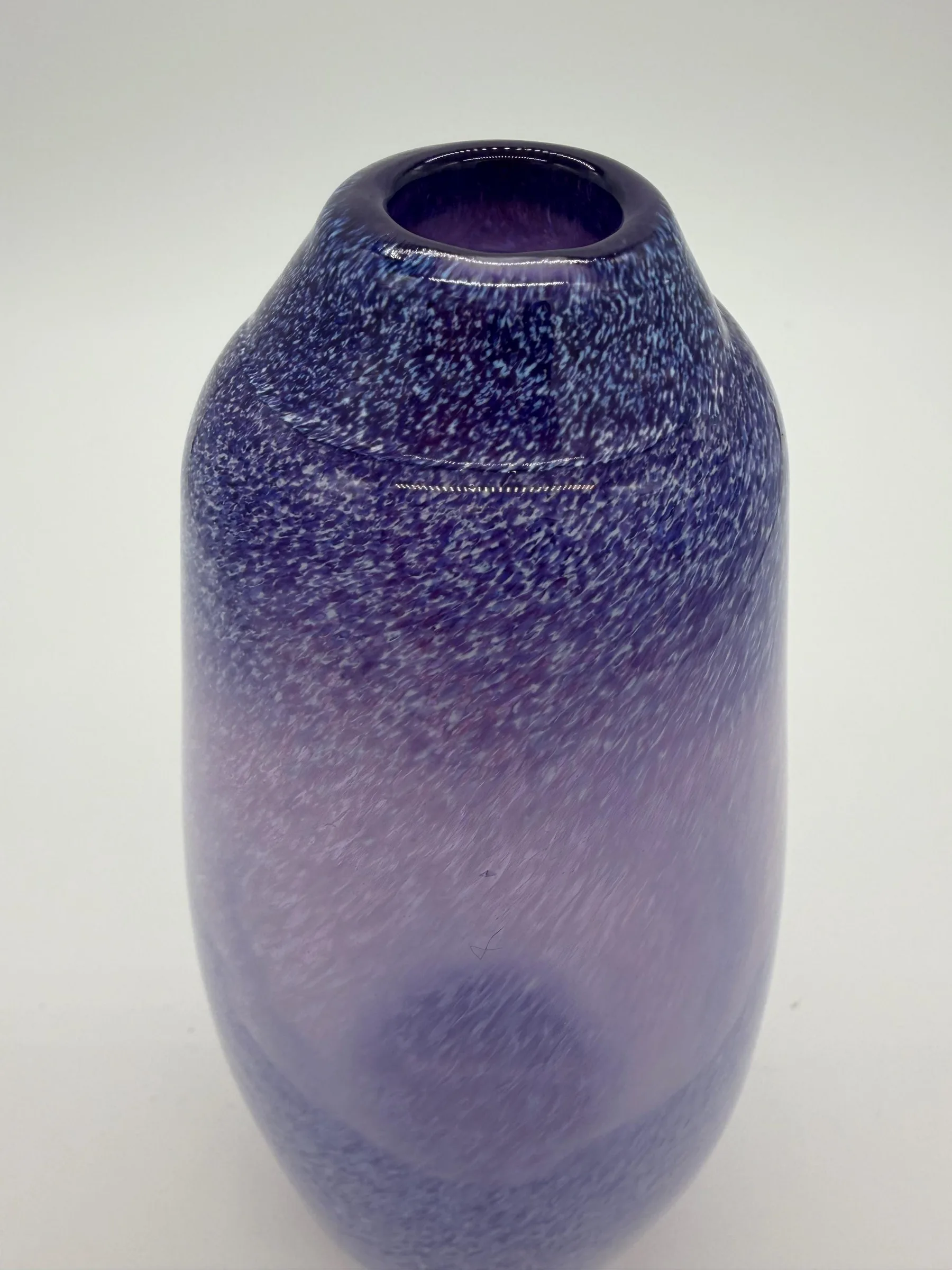 Vintage Lavender Hand-Blown Art Glass Vase