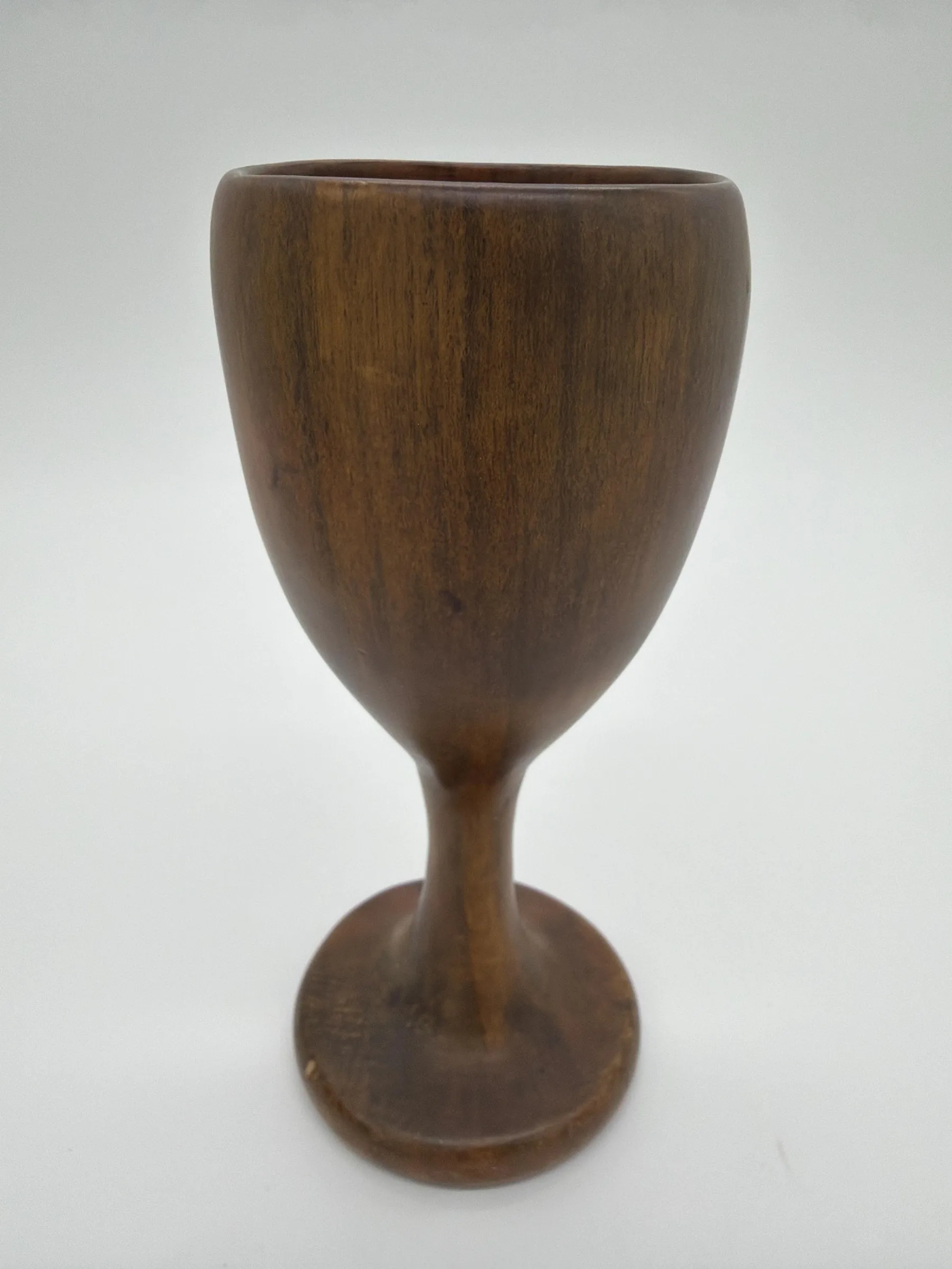 Set of 2 Vintage David Auld Handcrafted Haitian Wood Goblets