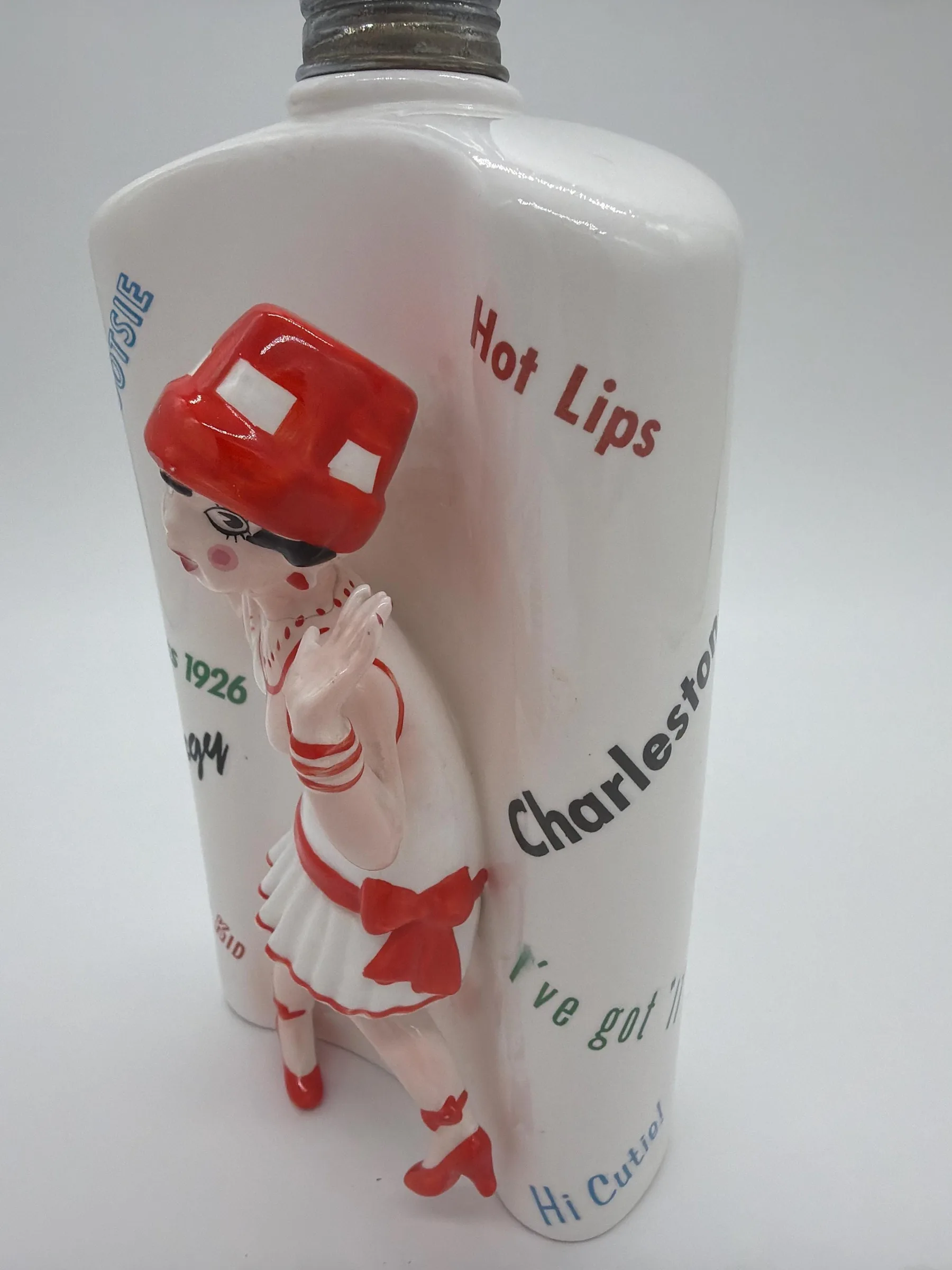 Vintage Ceramic Flapper Decanter/Flask “Roaring 20’s”