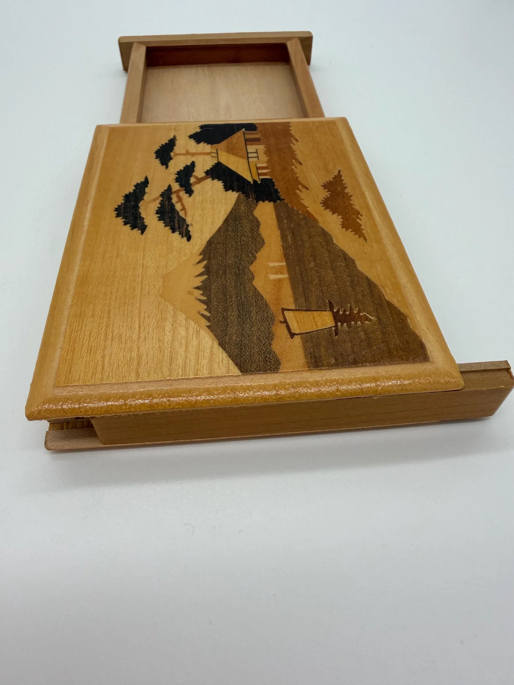 Vintage Japanese Hakone Yosegi-Zaiku Magic Cigarette Case – Mt. Fuji Inlay