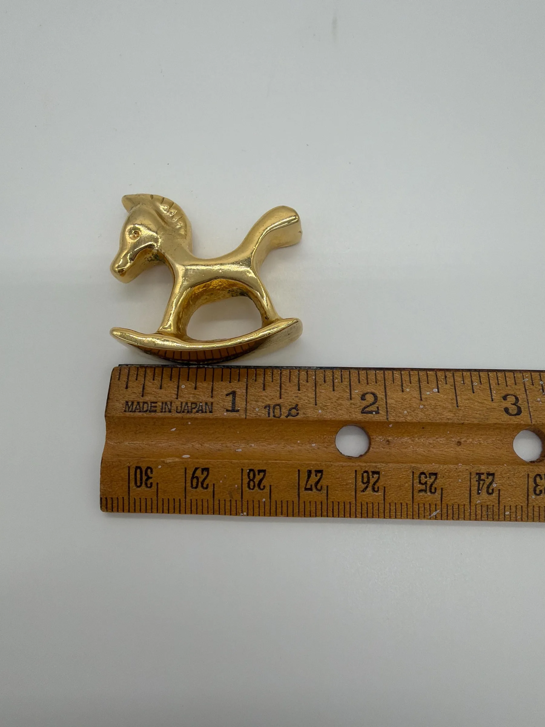 Vintage Walter Bosse Polished Brass Rocking Horse Figurine