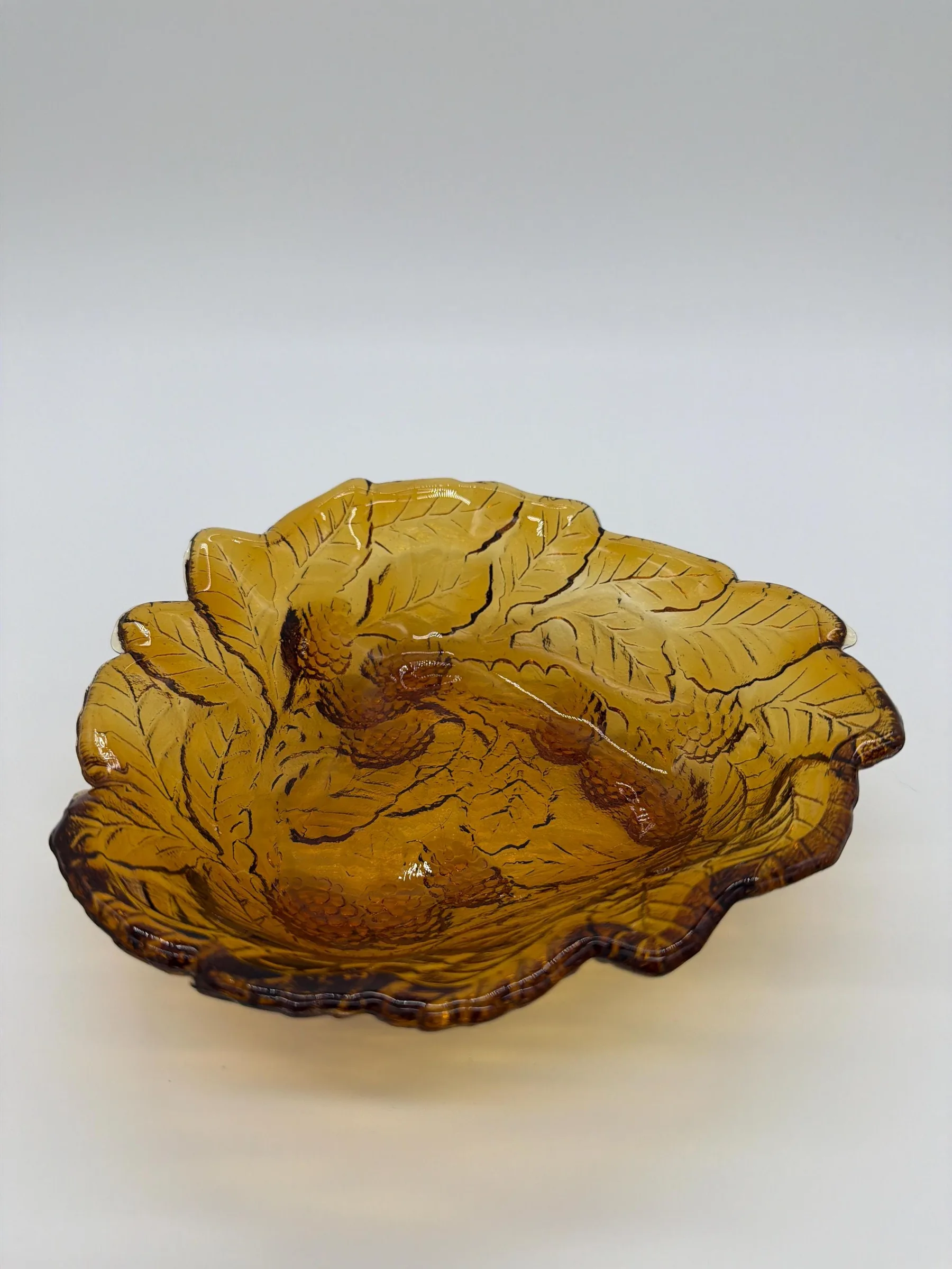 Vintage Indiana Glass "Loganberry" Amber Multi-Use Bowl