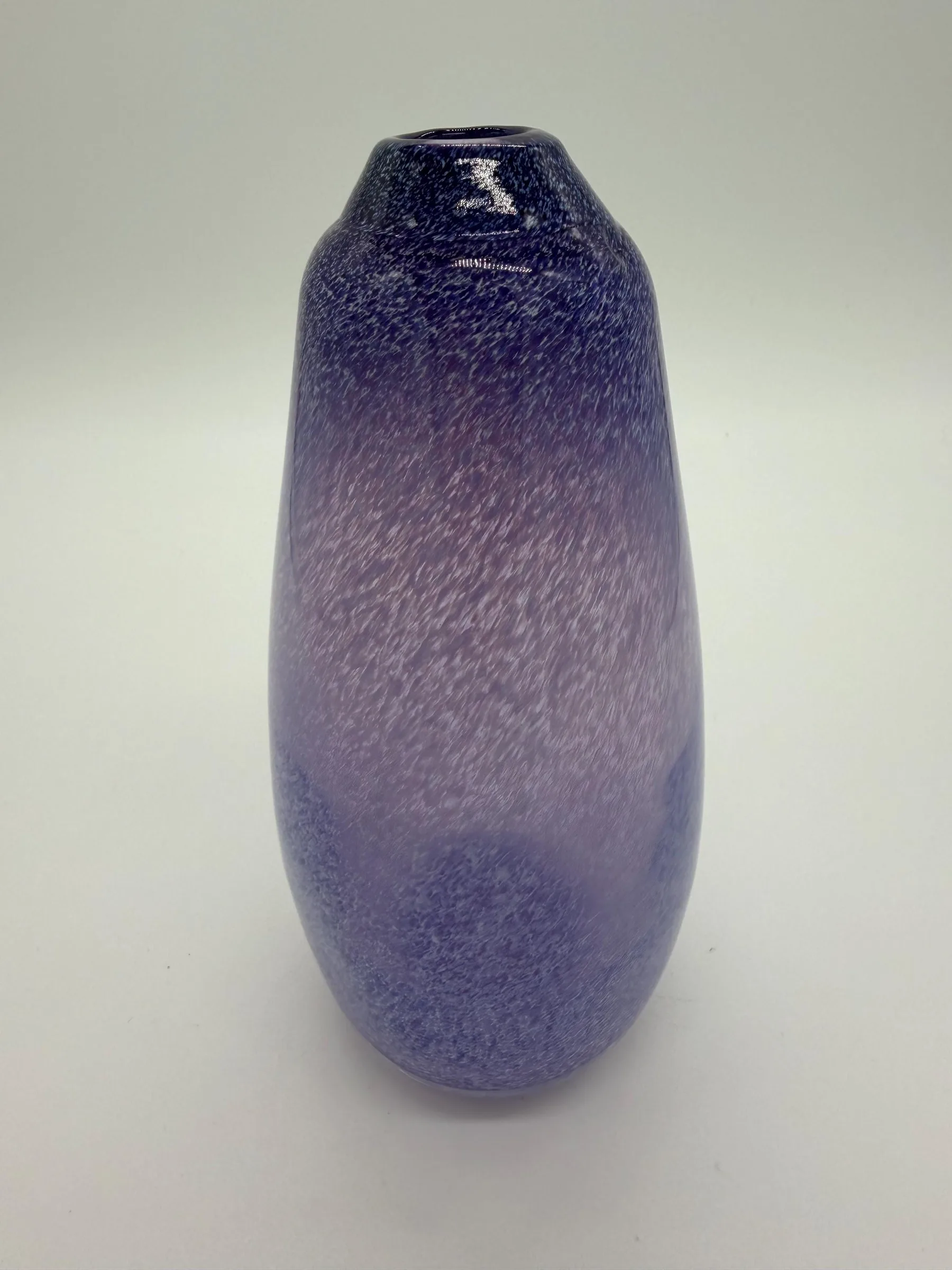 Vintage Lavender Hand-Blown Art Glass Vase