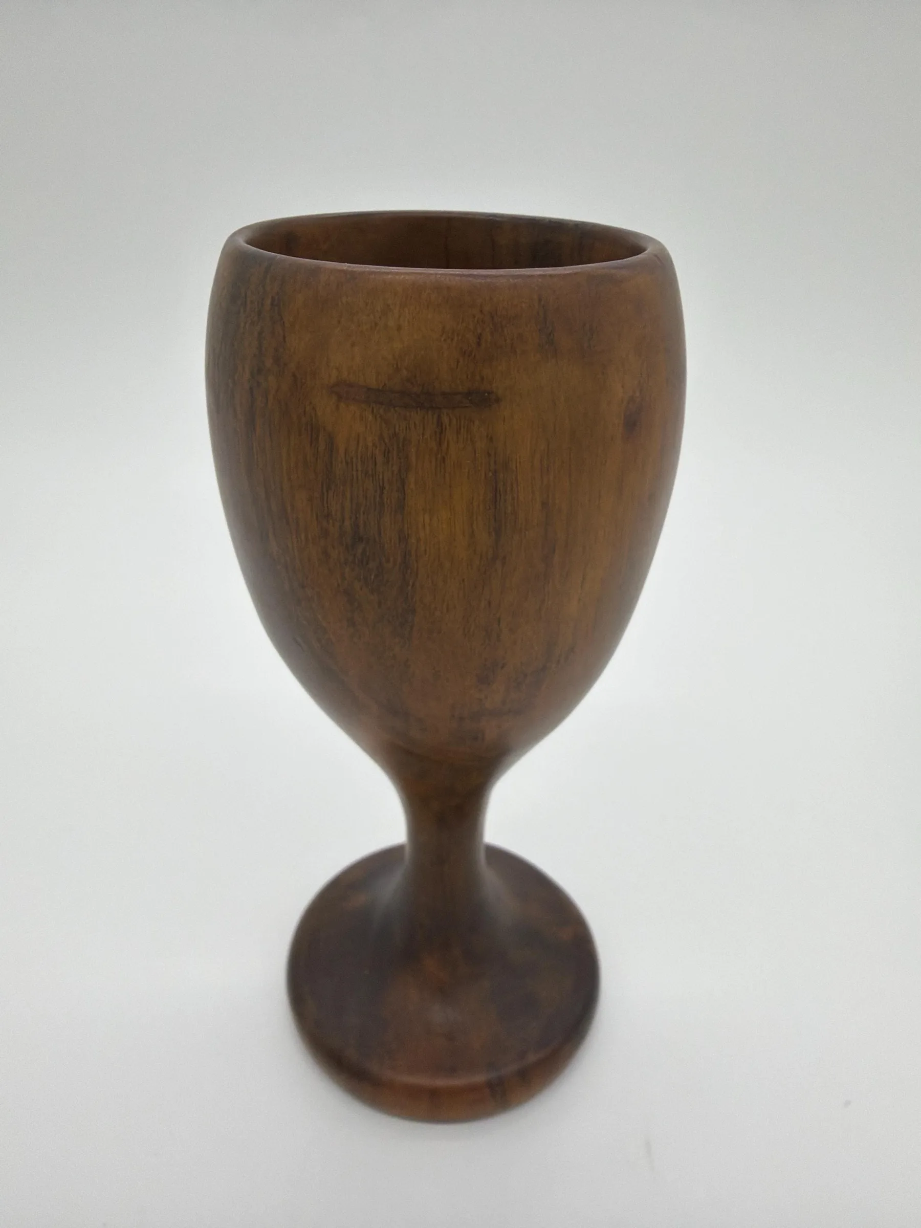 Set of 2 Vintage David Auld Handcrafted Haitian Wood Goblets