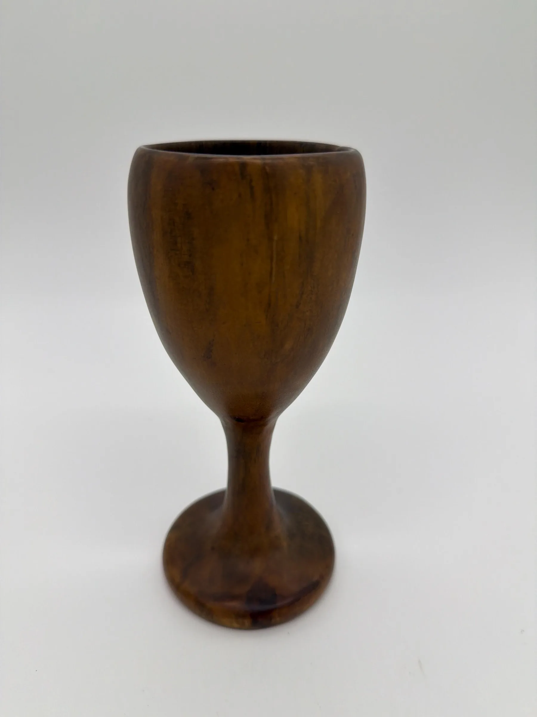 Set of 2 Vintage David Auld Handcrafted Haitian Wood Goblets