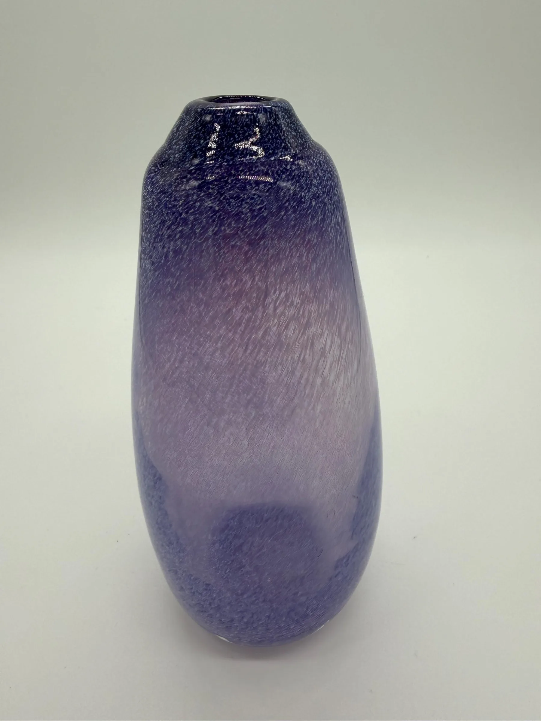 Vintage Lavender Hand-Blown Art Glass Vase