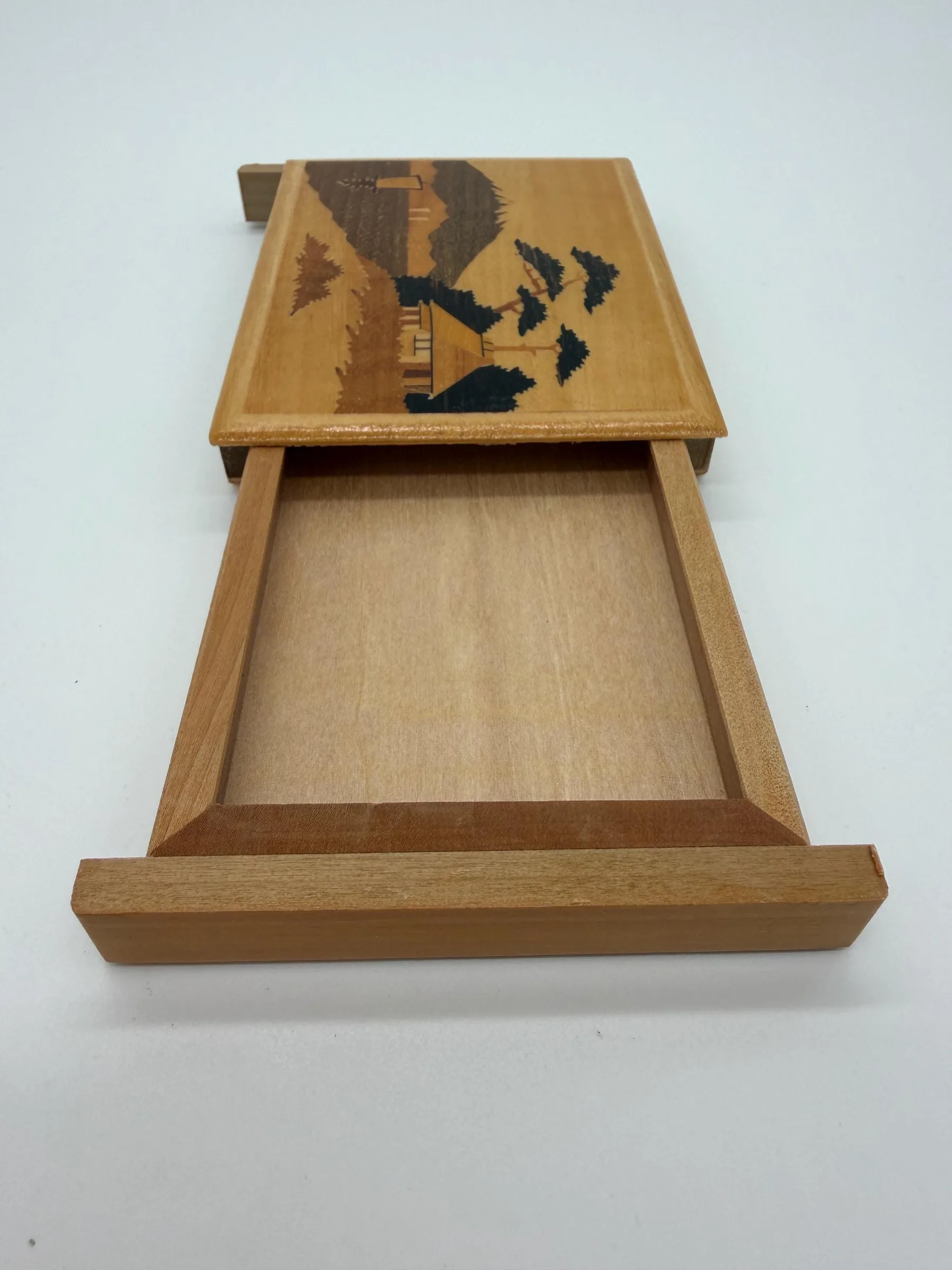 Vintage Japanese Hakone Yosegi-Zaiku Magic Cigarette Case – Mt. Fuji Inlay