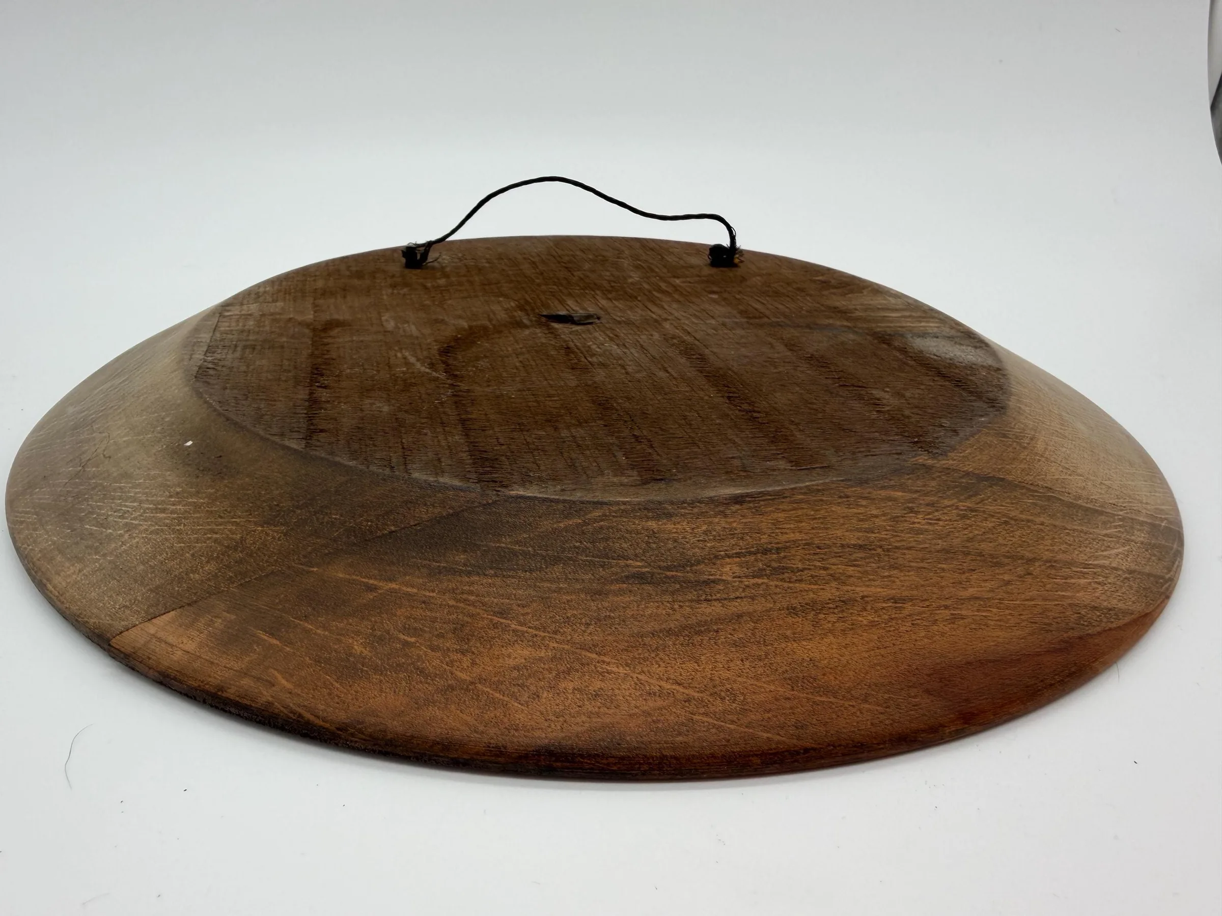 Vintage J. Alberdi Hand-Carved Basque Wooden Wall Plates – Pair