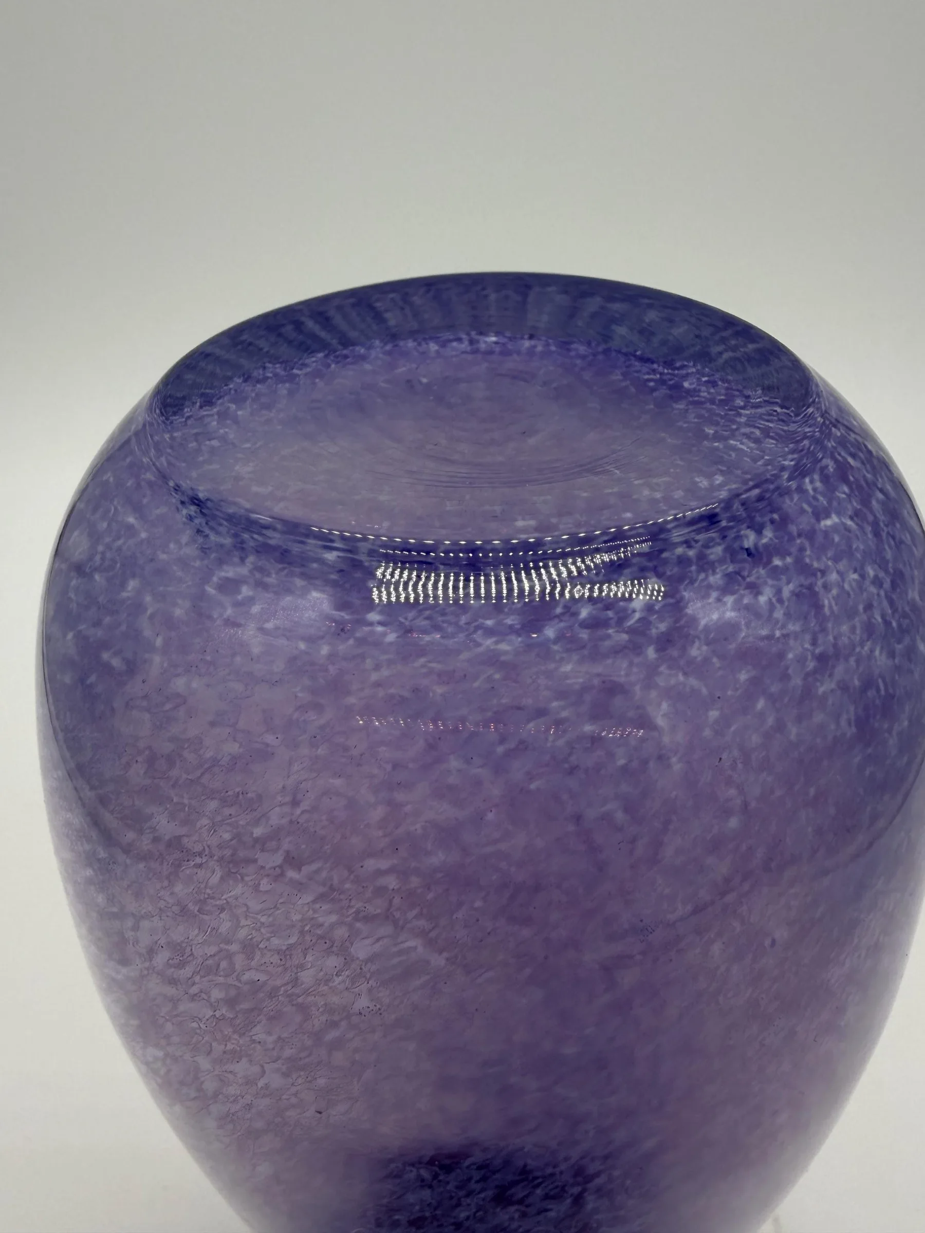 Vintage Lavender Hand-Blown Art Glass Vase