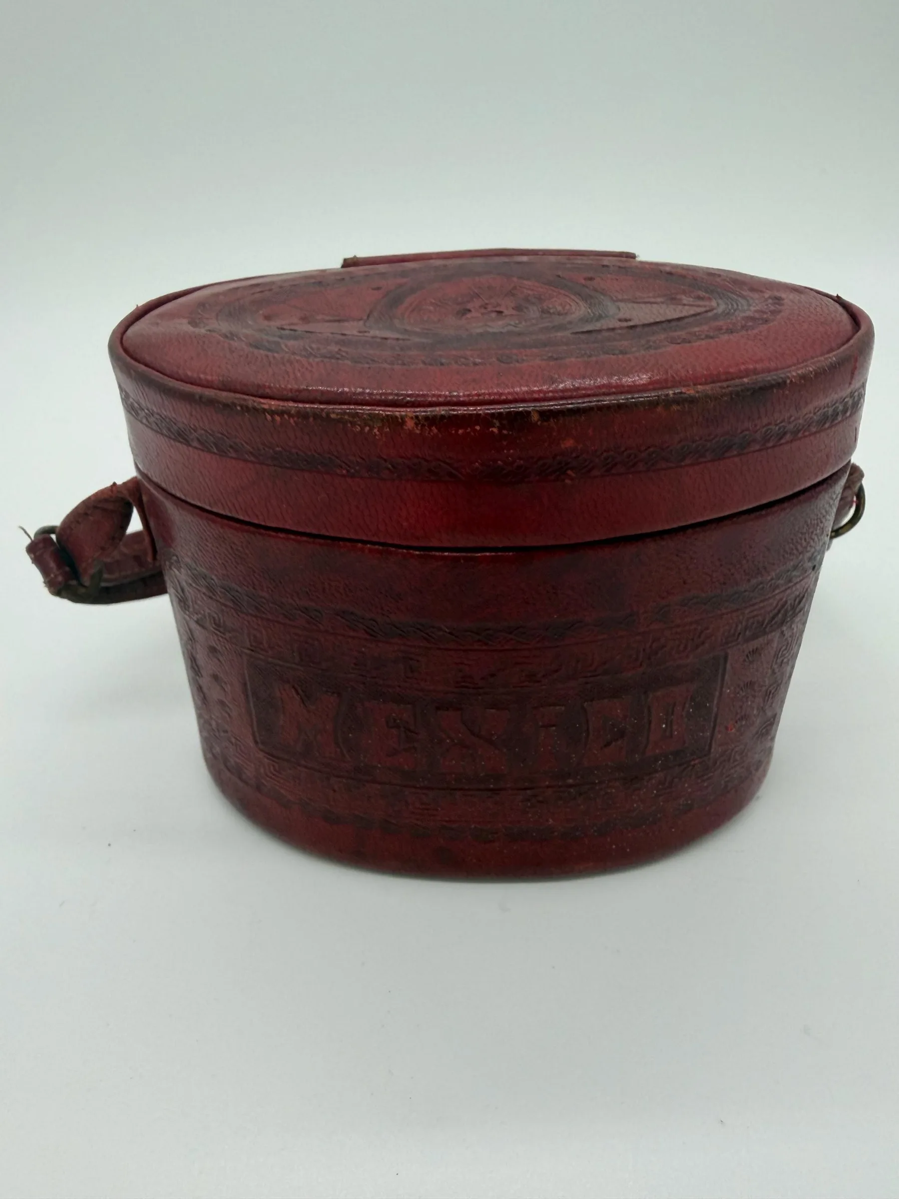 Vintage 1940s–1950s Mexican Tooled Leather Souvenir Purse