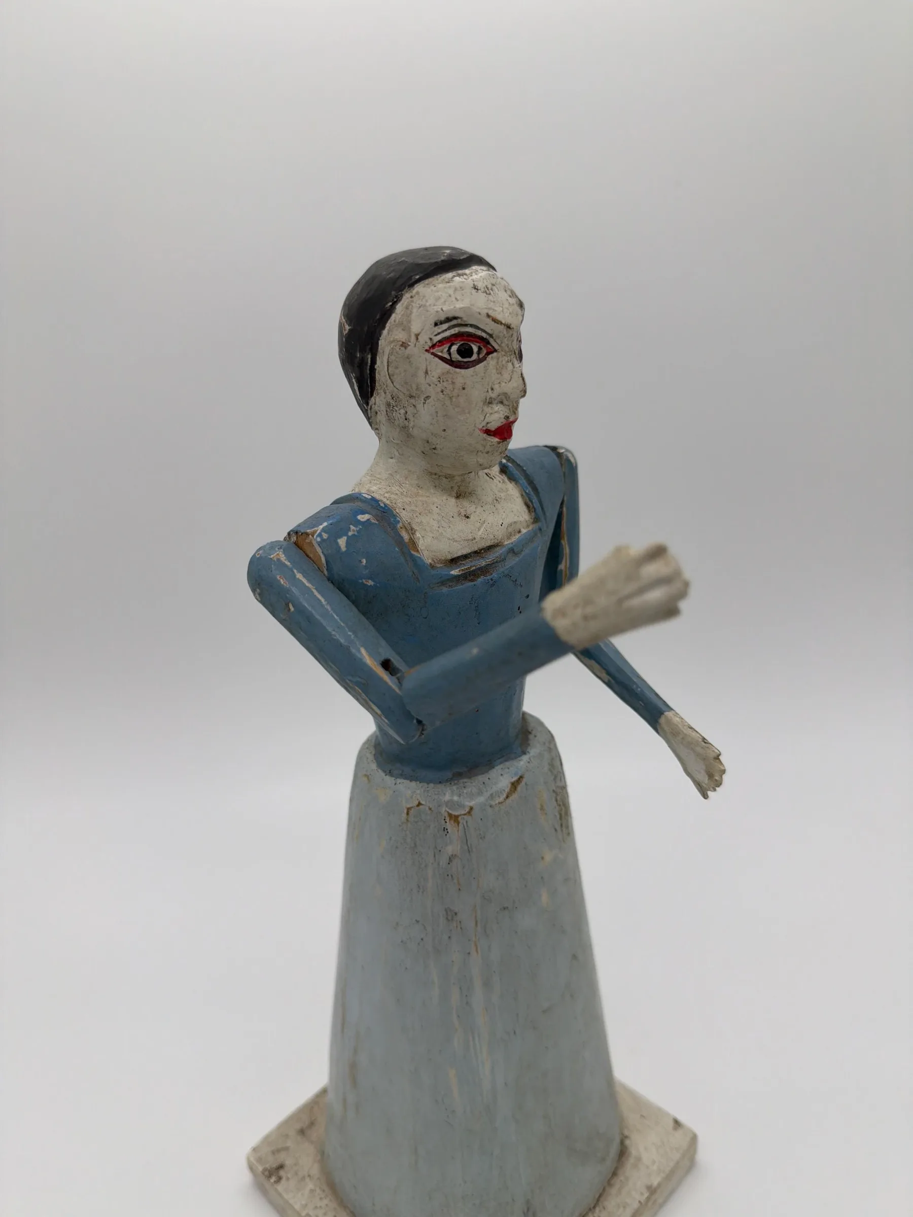 Vintage Wooden Santos-Style Folk Art Doll