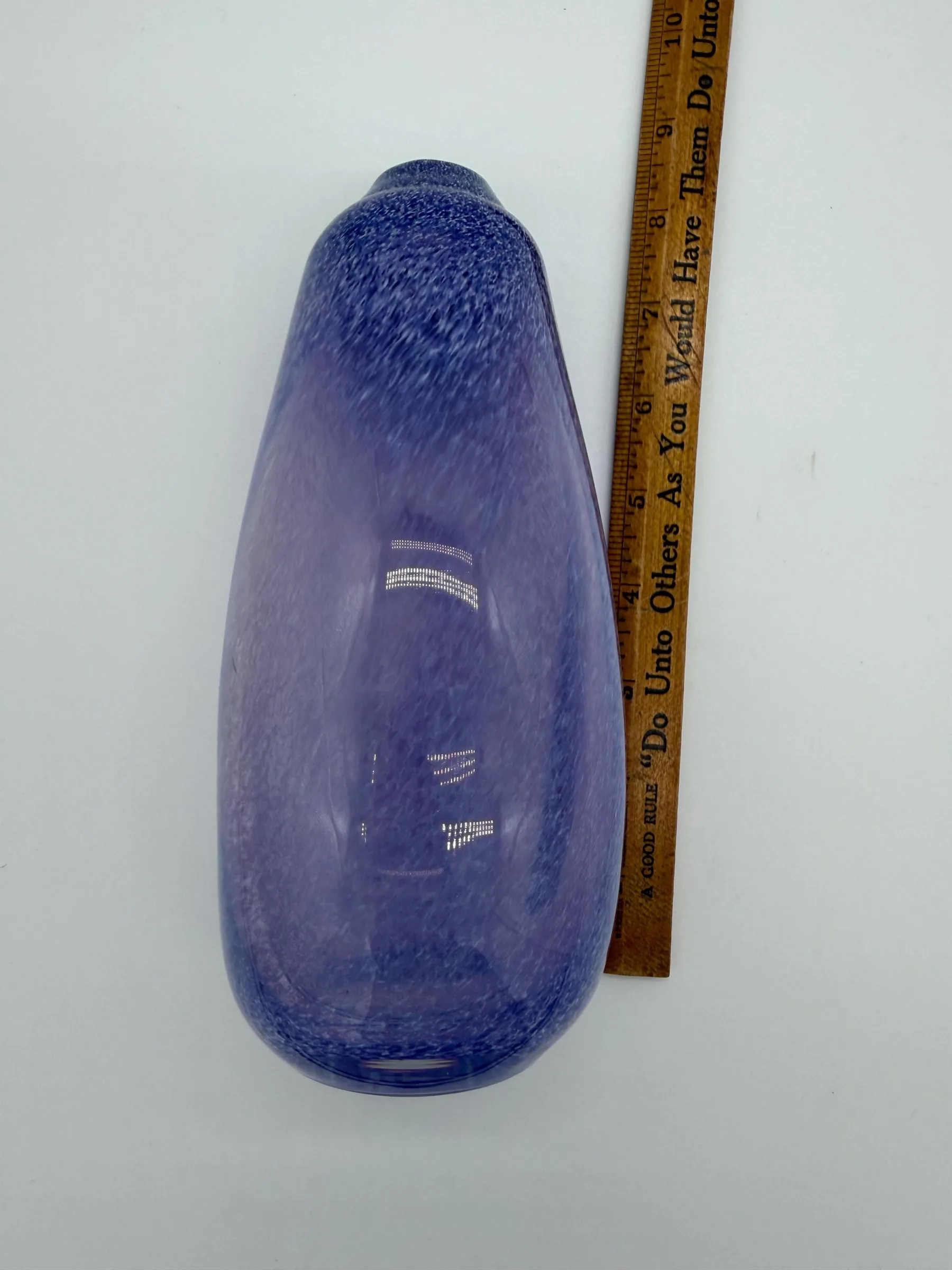Vintage Lavender Hand-Blown Art Glass Vase