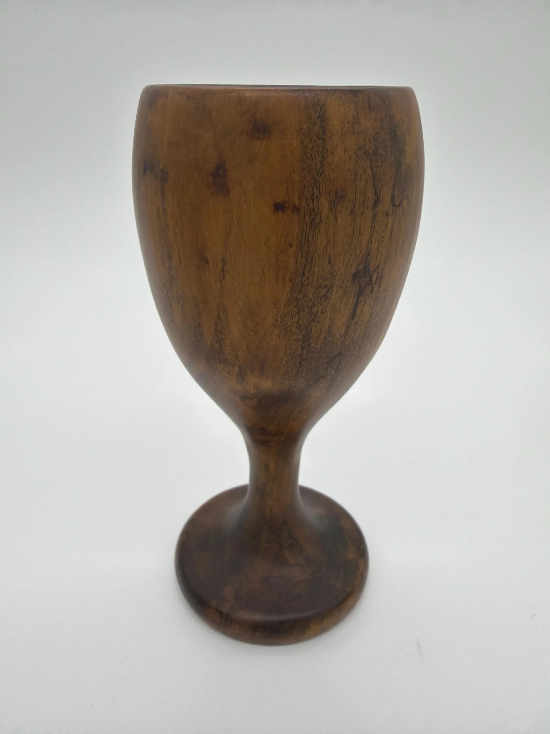 Set of 2 Vintage David Auld Handcrafted Haitian Wood Goblets