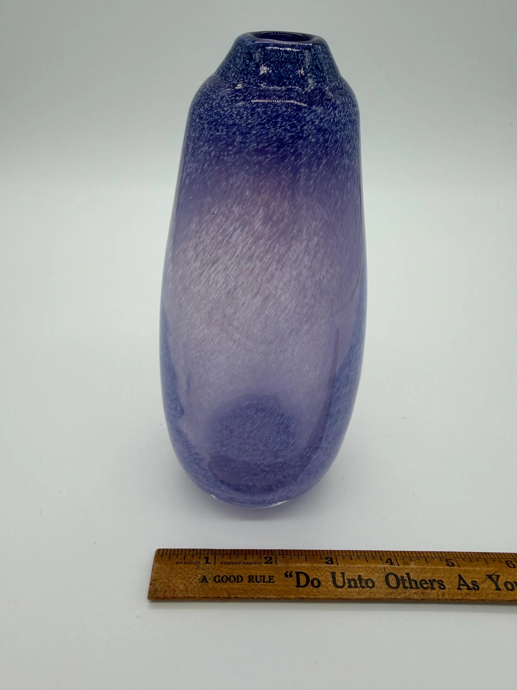 Vintage Lavender Hand-Blown Art Glass Vase