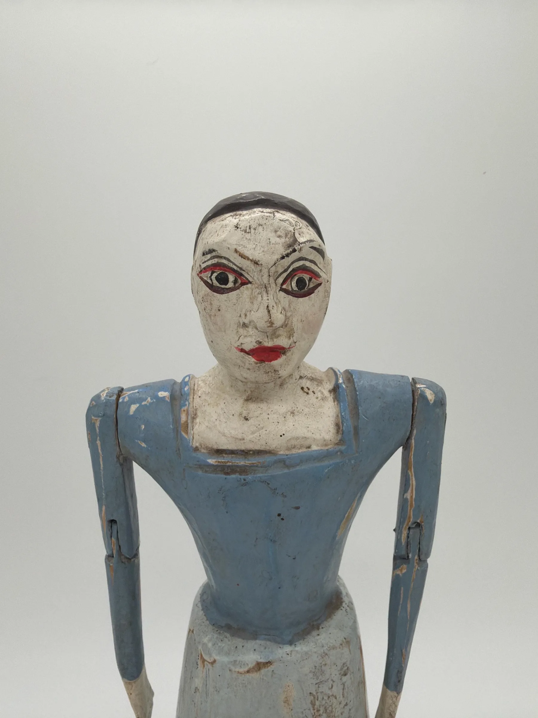 Vintage Wooden Santos-Style Folk Art Doll