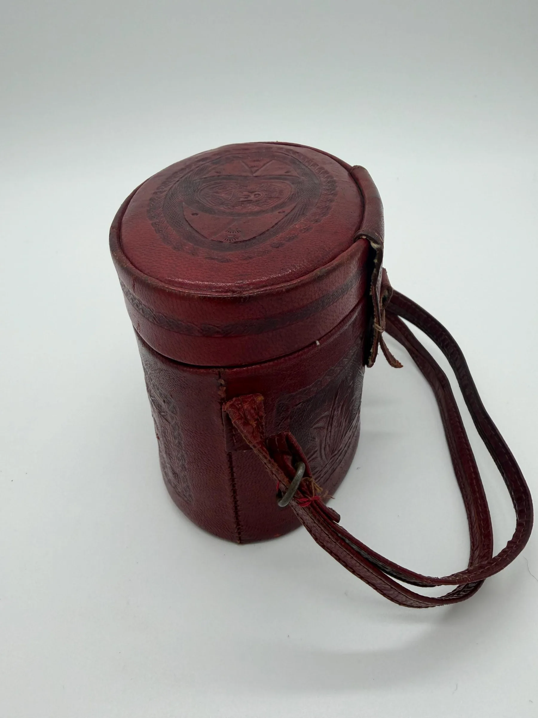 Vintage 1940s–1950s Mexican Tooled Leather Souvenir Purse