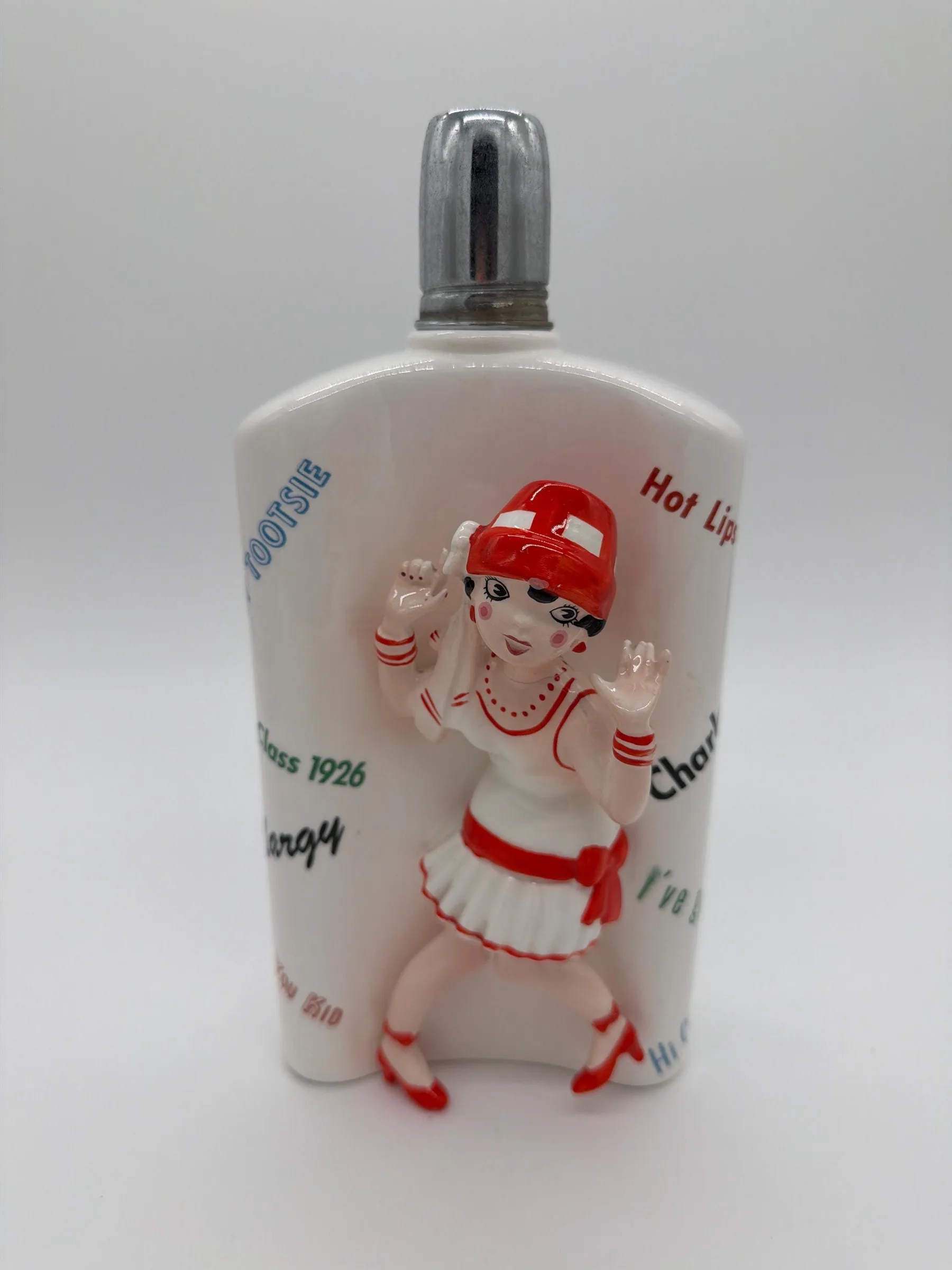 Vintage Ceramic Flapper Decanter/Flask “Roaring 20’s”